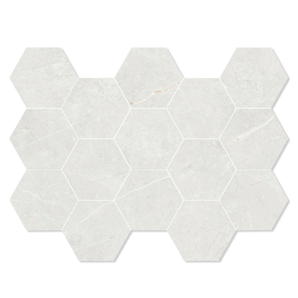 Mosaikk Gulvflis Prestige Hvit Polert 33x23 cm